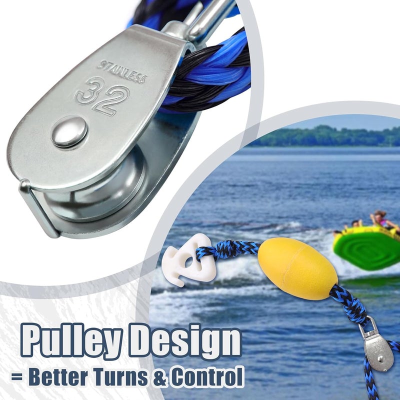 Vortexain Boat Tow Rope with Stainless Steel, Ropes for Towable Tubes Jet Ski Accessories - Image 4